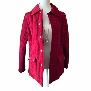 CALVIN KLEIN Cranberry  QUILTED JACKET, SZ extrasmall